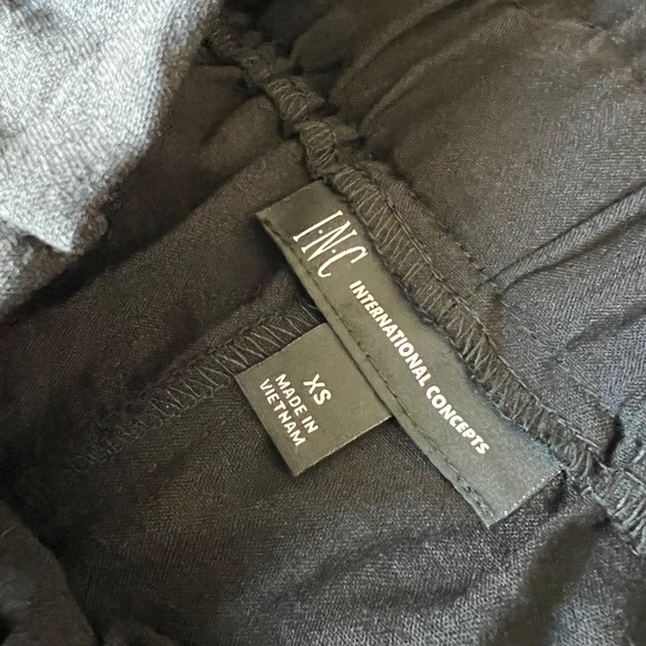 INC International Concepts Faux-Wrap Tie Front Shorts Deep Black Size XS - Picture 3 of 5